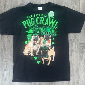 St. Patrick's Pug Crawl T-Shirt size large